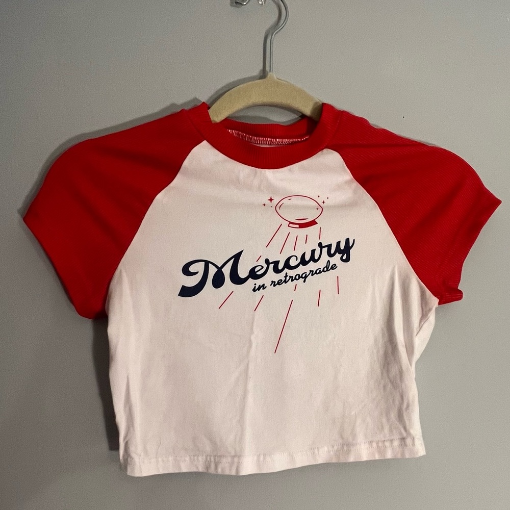 Red and white Baseball tee